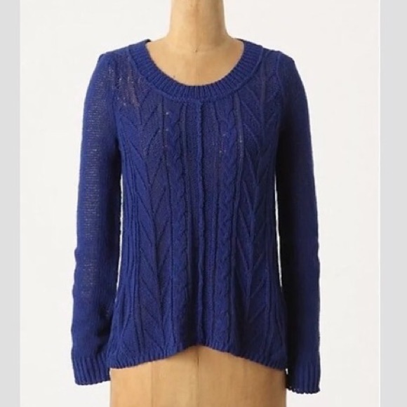 Anthro Sparrow Knit Cable Open Weave Pullover Sweater - Picture 2 of 8